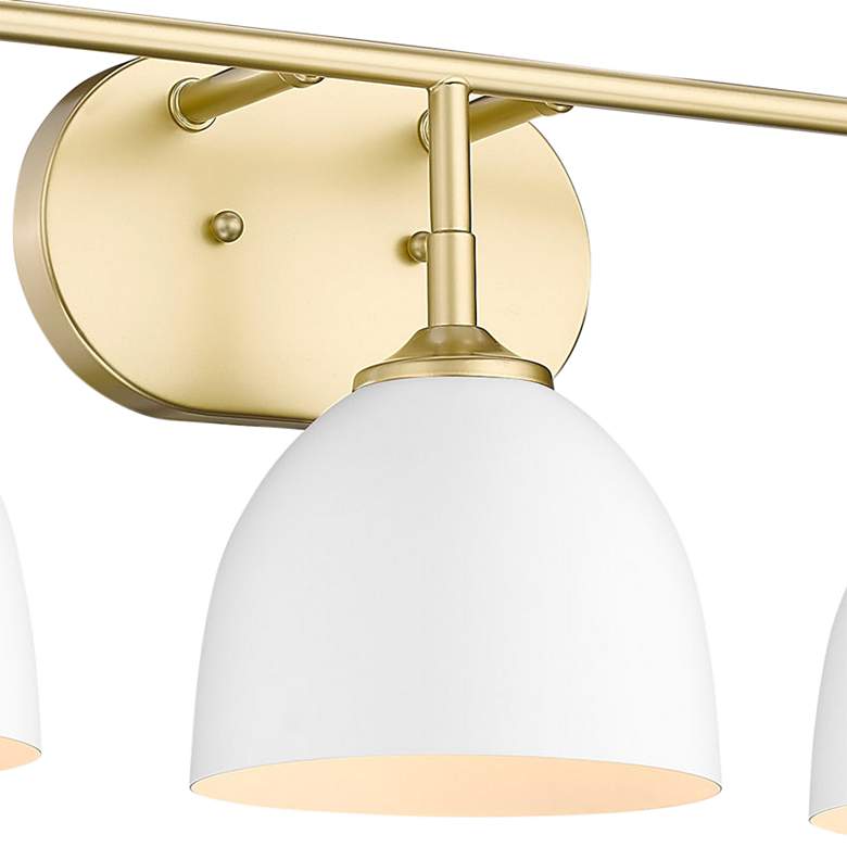 Image 4 Zoey 24 1/2 inchW Olympic Gold Matte White 3-Light Bath Light more views