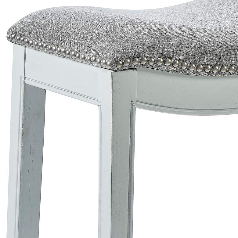 Image 2 Zoey 25 1/2" Gray Linen Fabric Counter Stool more views