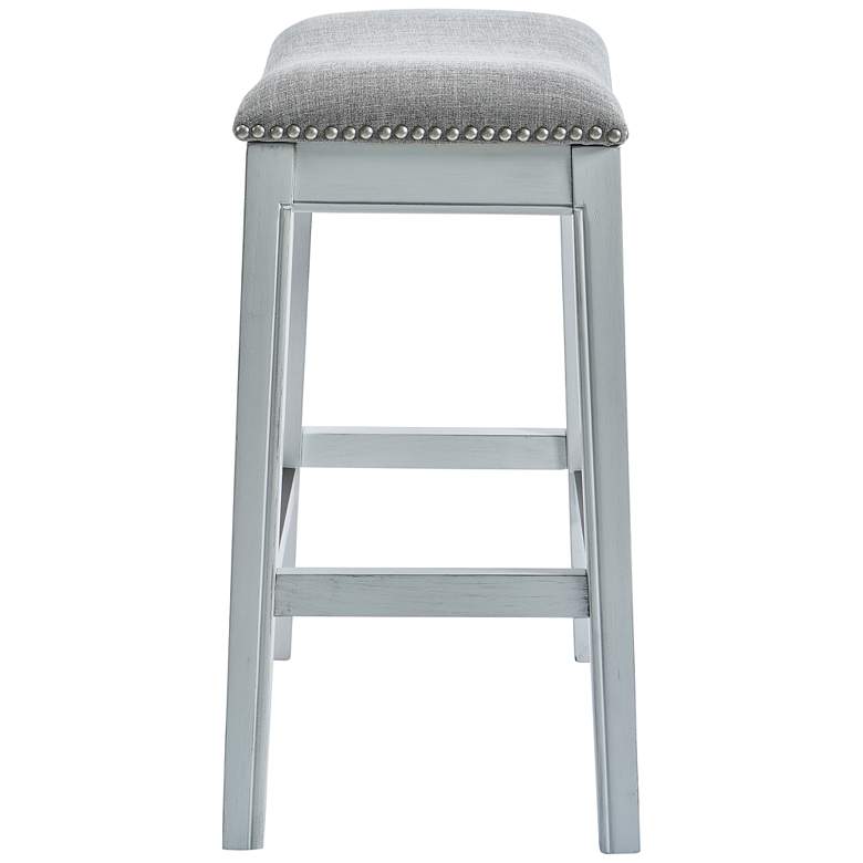 Image 4 Zoey 25 1/2" Gray Linen Fabric Counter Stool more views
