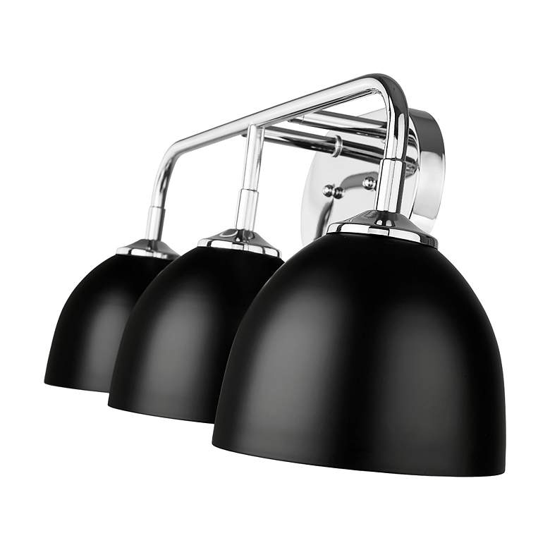 Image 2 Zoey 3-Light Vanity Light in Chrome with Matte Black more views
