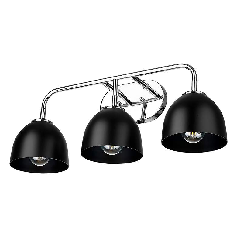 Image 3 Zoey 3-Light Vanity Light in Chrome with Matte Black more views