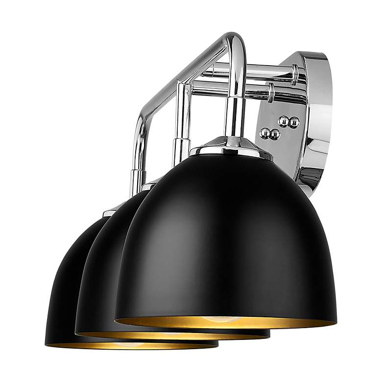 Image 4 Zoey 3-Light Vanity Light in Chrome with Matte Black more views
