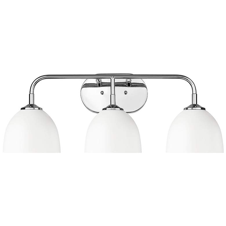 Image 1 Zoey 3-Light Vanity Light in Chrome with Matte White