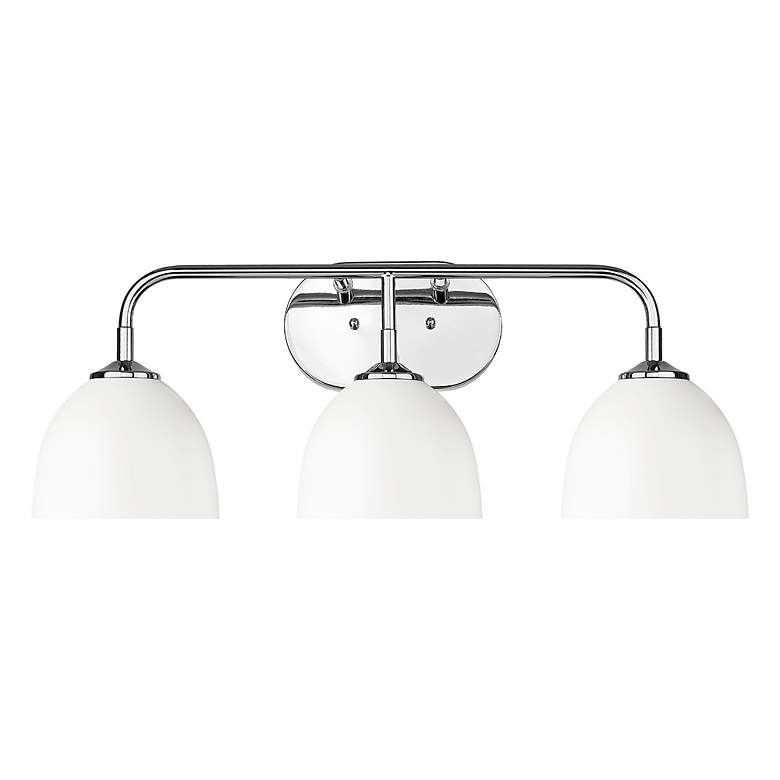 Image 2 Zoey 3-Light Vanity Light in Chrome with Matte White more views