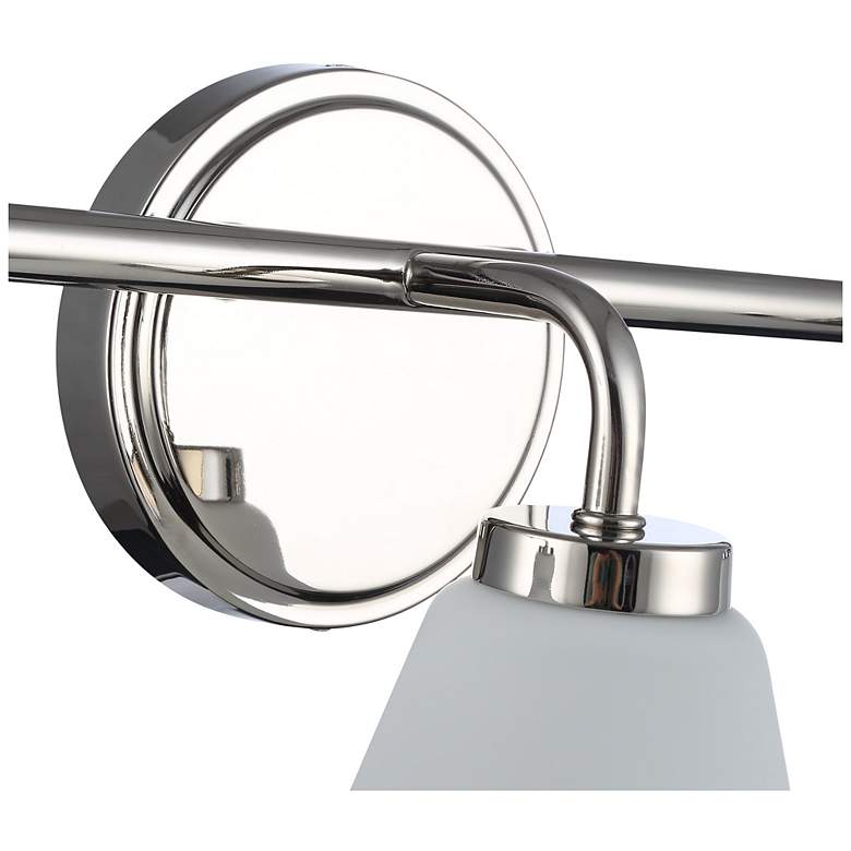 Image 5 Zoey 5.75"H 3-Light Polished Nickel Bathroom Vanity w/ Glossy White Shade more views