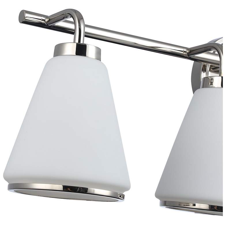 Image 4 Zoey 5.75"H 4-Light Polished Nickel Bathroom Vanity w/ Glossy White Shade more views