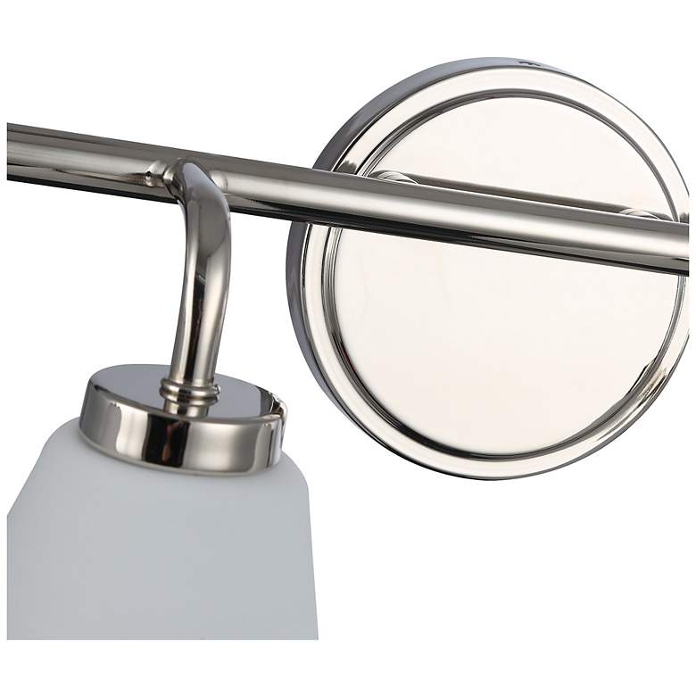 Image 5 Zoey 5.75"H 4-Light Polished Nickel Bathroom Vanity w/ Glossy White Shade more views