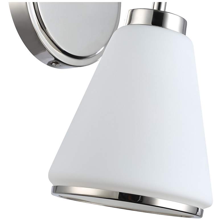Image 4 Zoey 5.75" High Polished Nickel Wall Sconce w/ Glossy White Shade more views