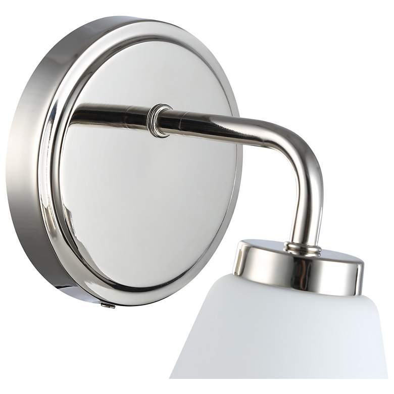 Image 5 Zoey 5.75" High Polished Nickel Wall Sconce w/ Glossy White Shade more views