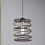1_Zoey 8 1/4" Wide Bronze and Brushed Nickel Mini Pendant