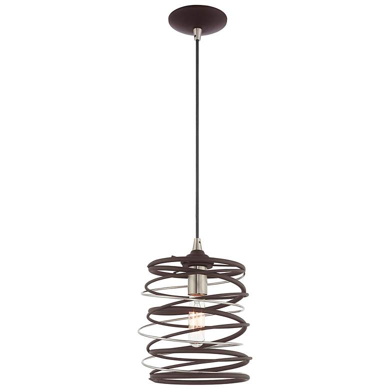 Image 4 Zoey 8 1/4" Wide Bronze and Brushed Nickel Mini Pendant more views