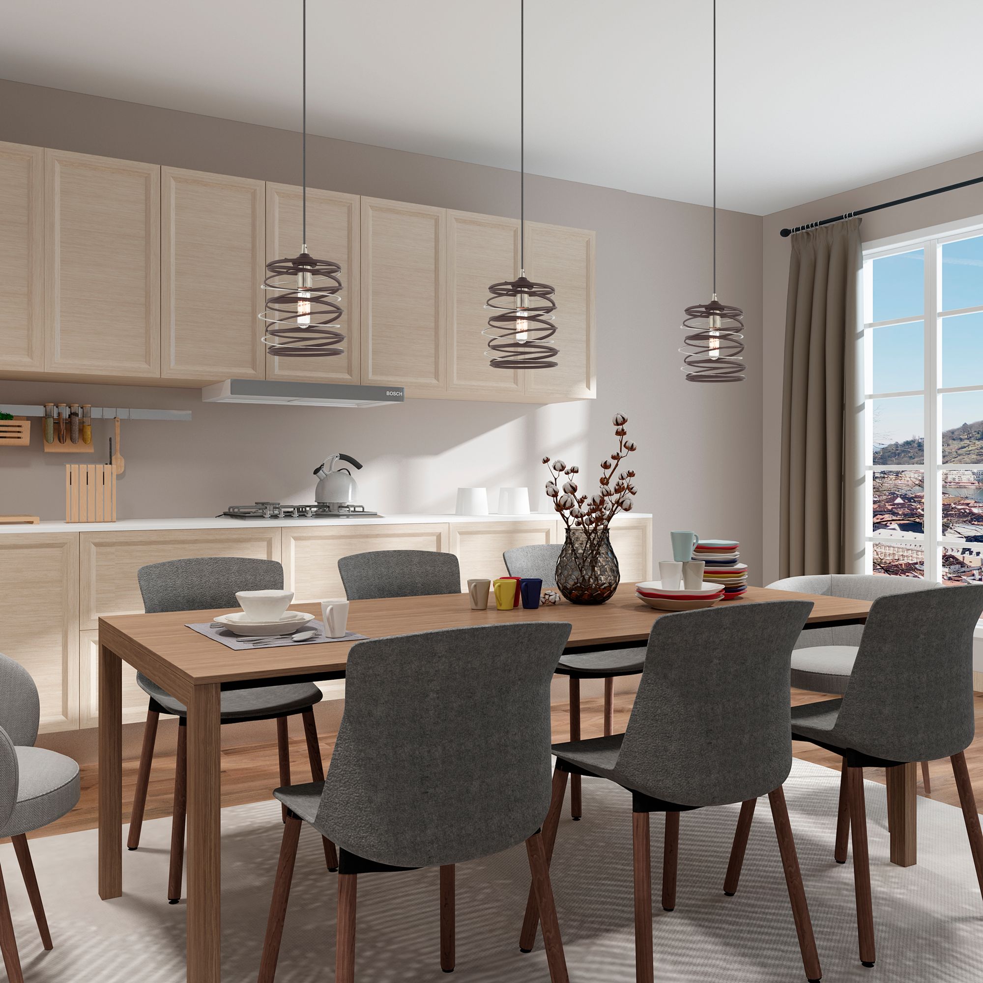 Zoey 8 1/4" Wide Bronze and Brushed Nickel Mini Pendant