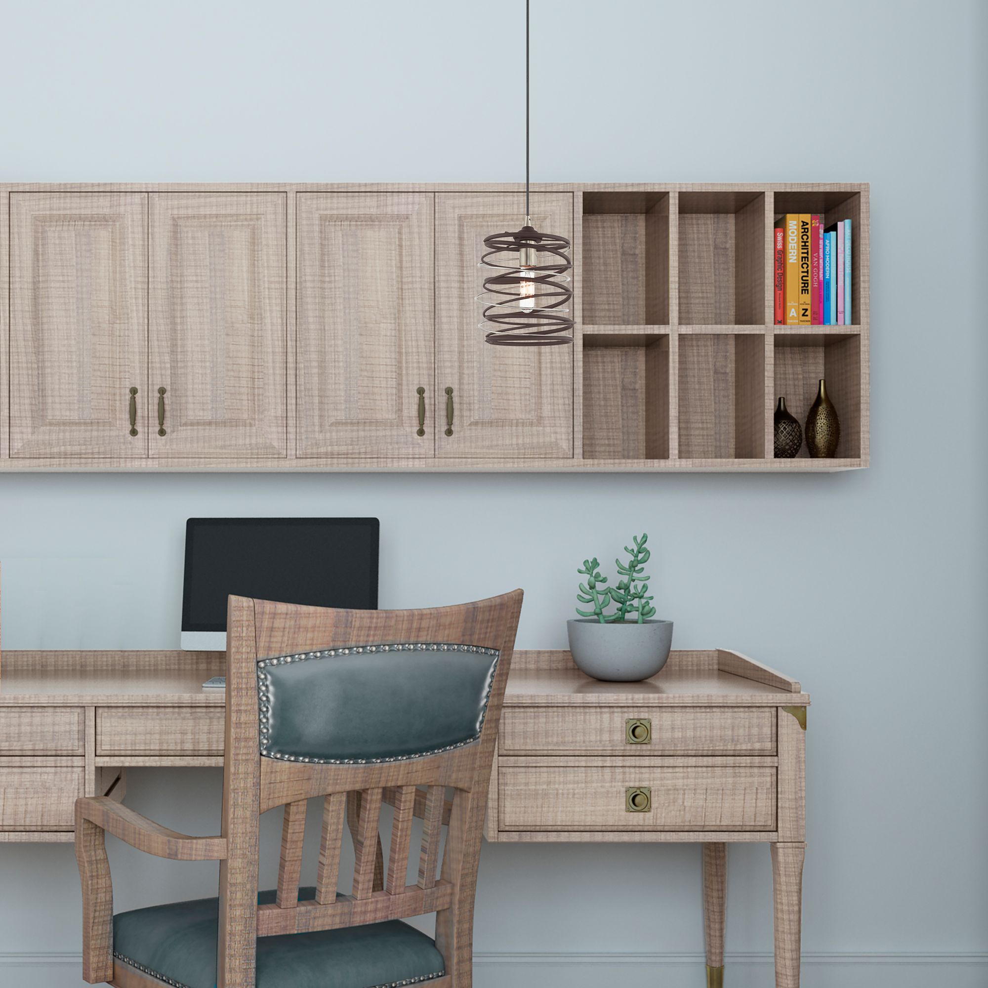 Zoey 8 1/4" Wide Bronze and Brushed Nickel Mini Pendant