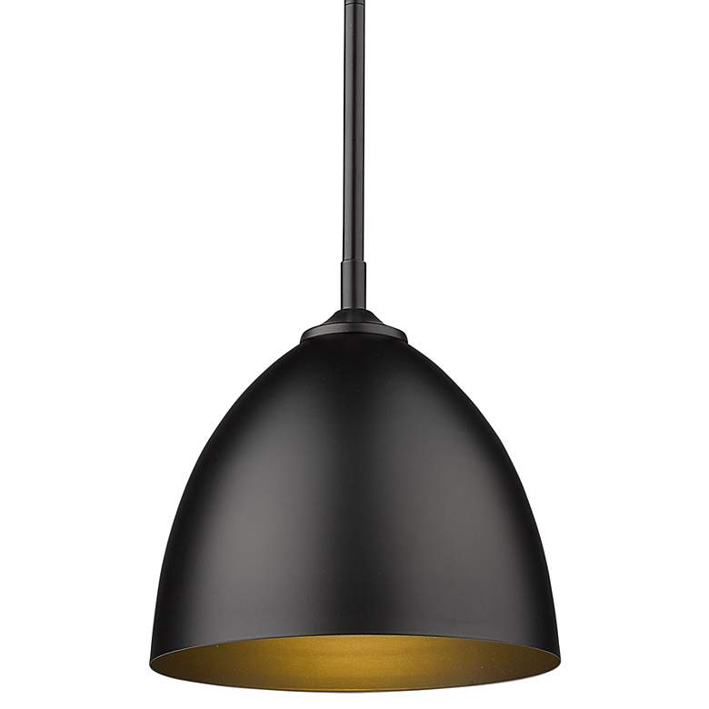 Image 1 Zoey 9" Wide Matte Black Metal Dome Mini Pendant