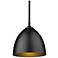 Zoey 9" Wide Matte Black Metal Dome Mini Pendant