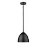 2_Zoey 9" Wide Matte Black Metal Dome Mini Pendant more views