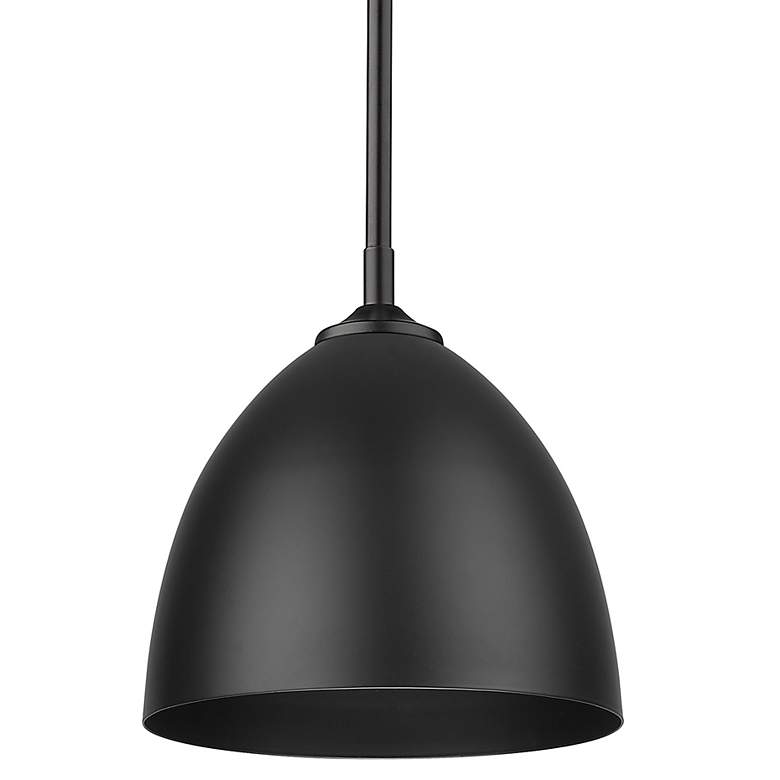 Image 3 Zoey 9" Wide Matte Black Metal Dome Mini Pendant more views