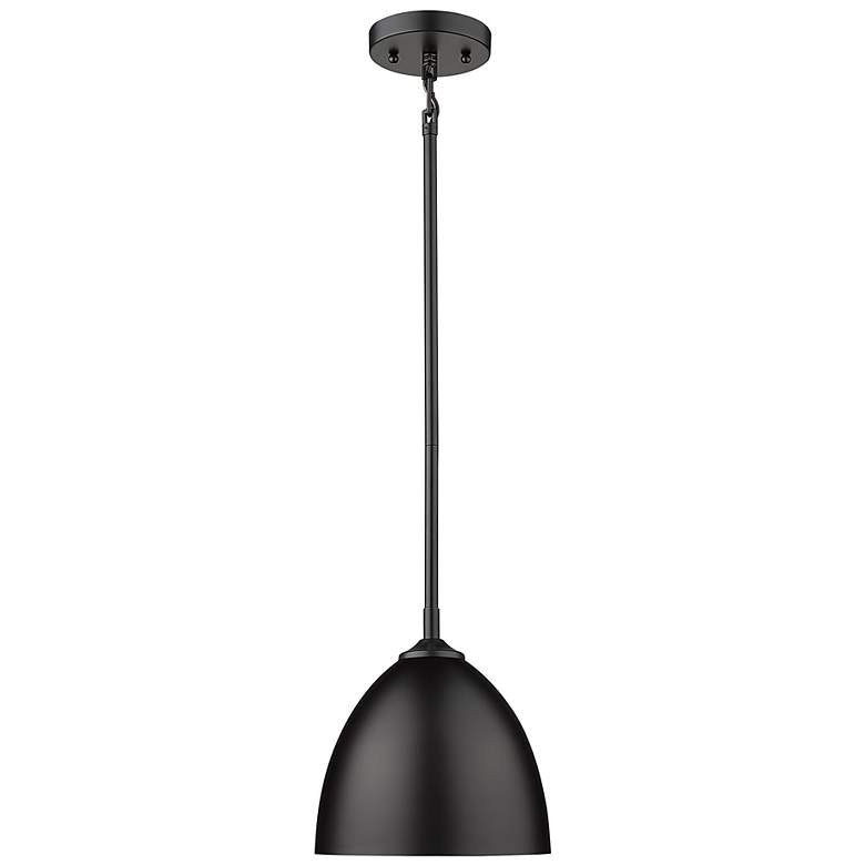 Image 4 Zoey 9" Wide Matte Black Metal Dome Mini Pendant more views