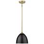 Zoey 9" Wide Olympic Gold 1-Light Mini Pendant with Matte Black Shade