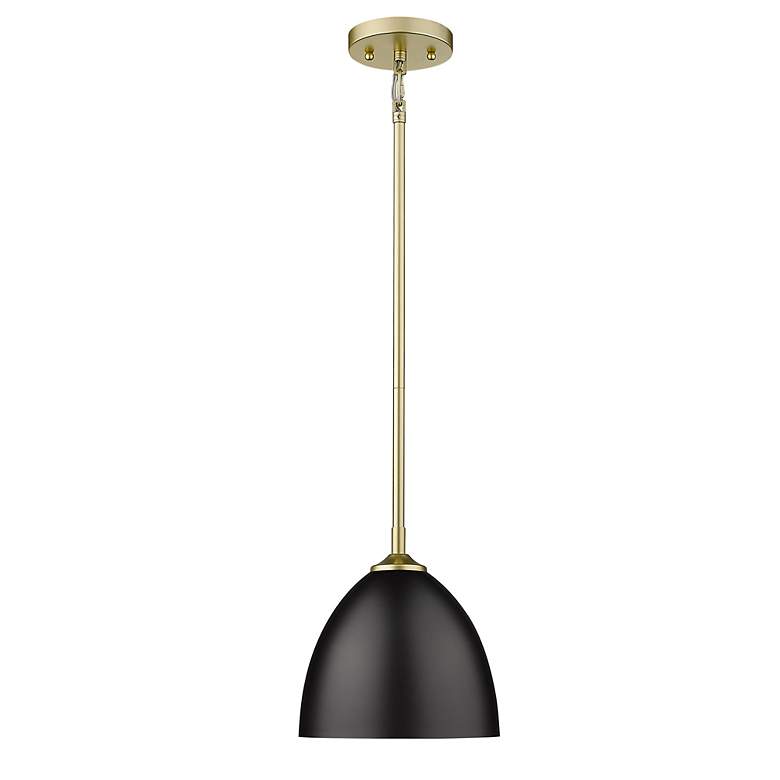 Image 2 Zoey 9" Wide Olympic Gold and Black Dome Mini Pendant more views