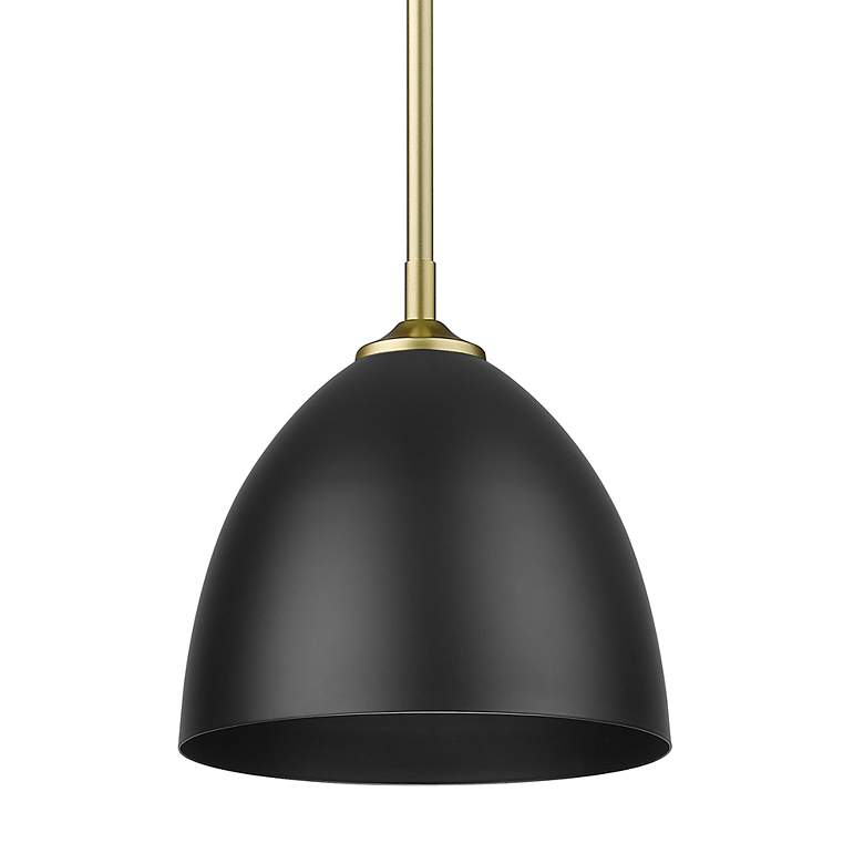 Image 3 Zoey 9" Wide Olympic Gold and Black Dome Mini Pendant more views