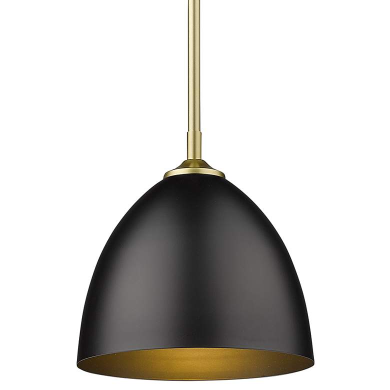 Image 1 Zoey 9" Wide Pewter and Black Dome Mini Pendant