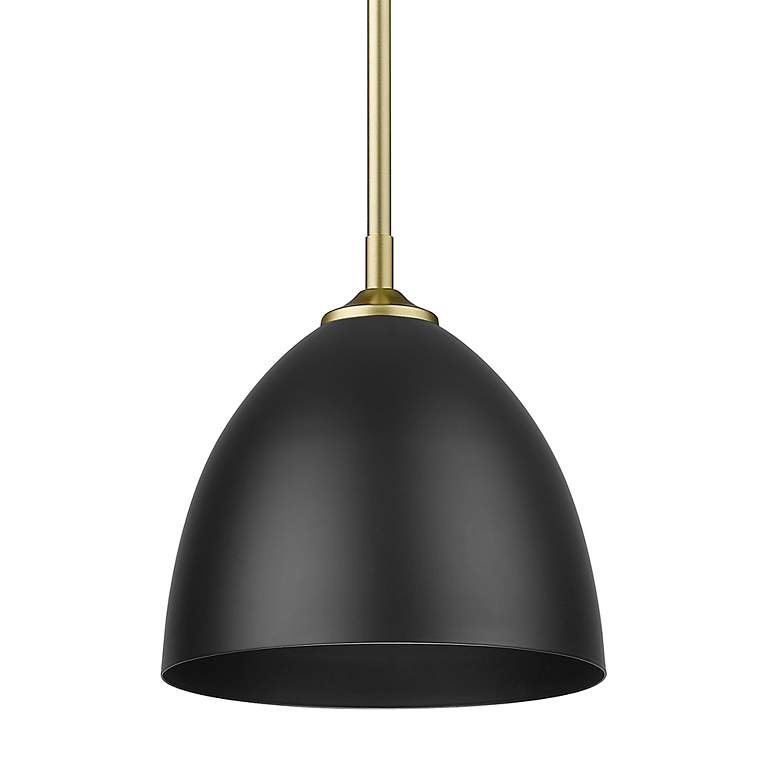 Image 3 Zoey 9" Wide Pewter and Black Dome Mini Pendant more views