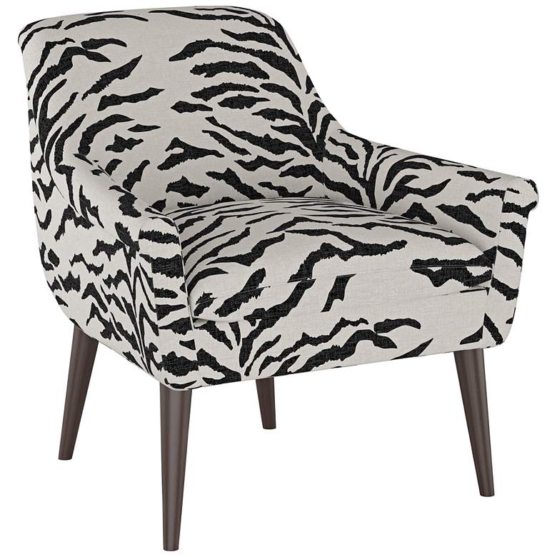 Image 1 Zoey Linen Zebra Cream and Black Armchair
