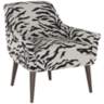 Zoey Linen Zebra Cream and Black Armchair