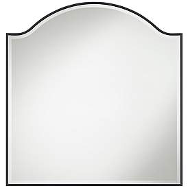 Image3 of Zoey Matte Black 31 1/2" x 33" Arch Top Square Wall Mirror
