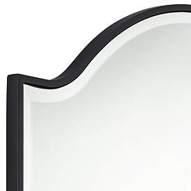 Image4 of Zoey Matte Black 31 1/2" x 33" Arch Top Square Wall Mirror more views