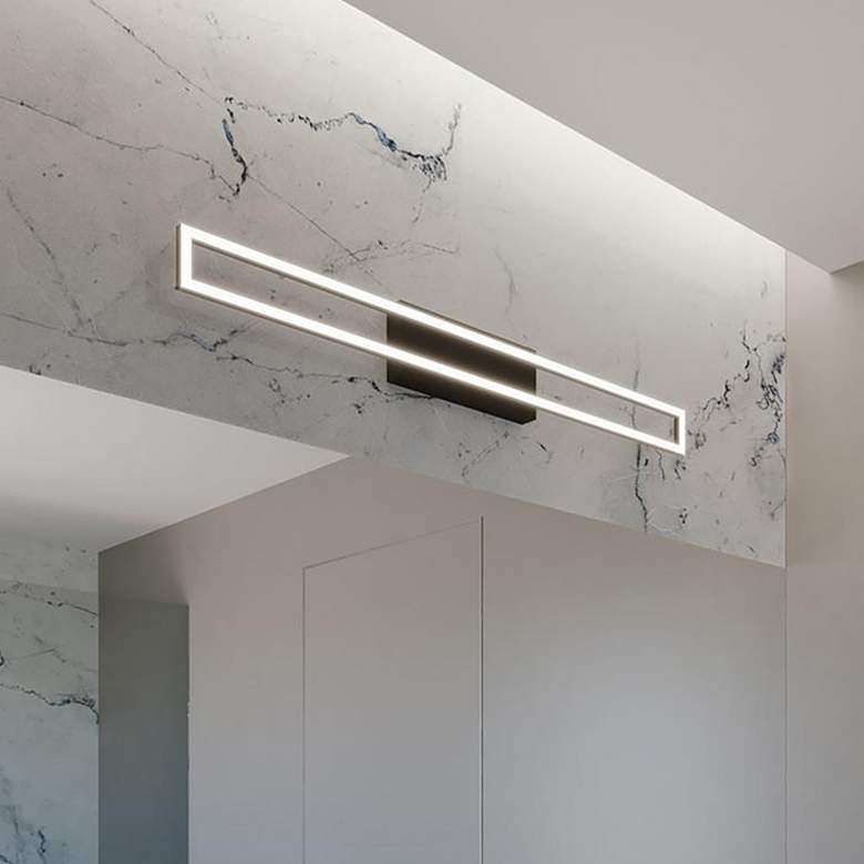 Image 2 Zola 35 1/2" Wide Black LED Bathroom Vanity Light