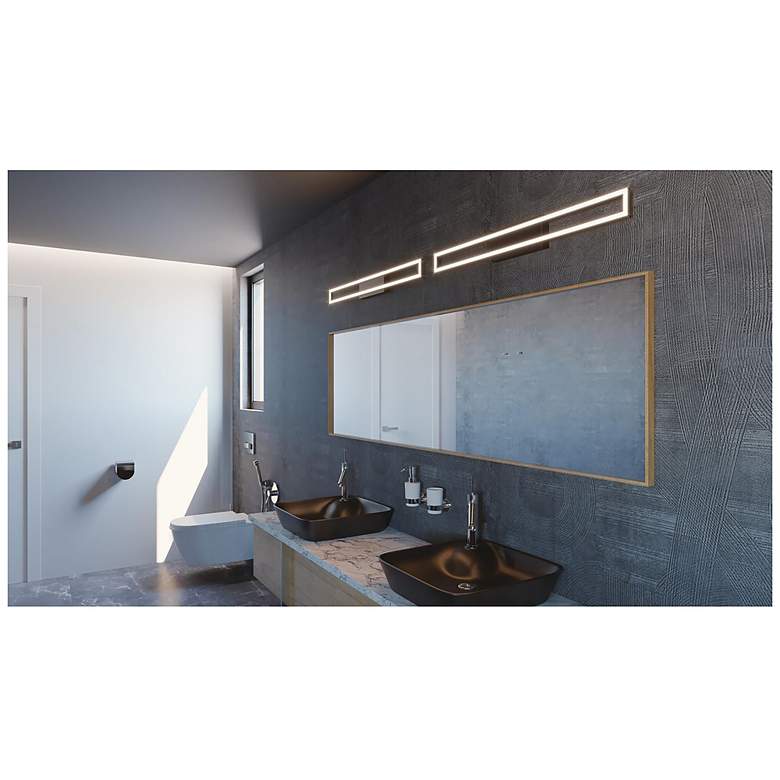 Image 4 Zola 35 1/2" Wide Black LED Bathroom Vanity Light more views