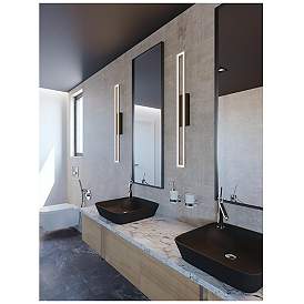 Image5 of Zola 35 1/2" Wide Black LED Bathroom Vanity Light more views