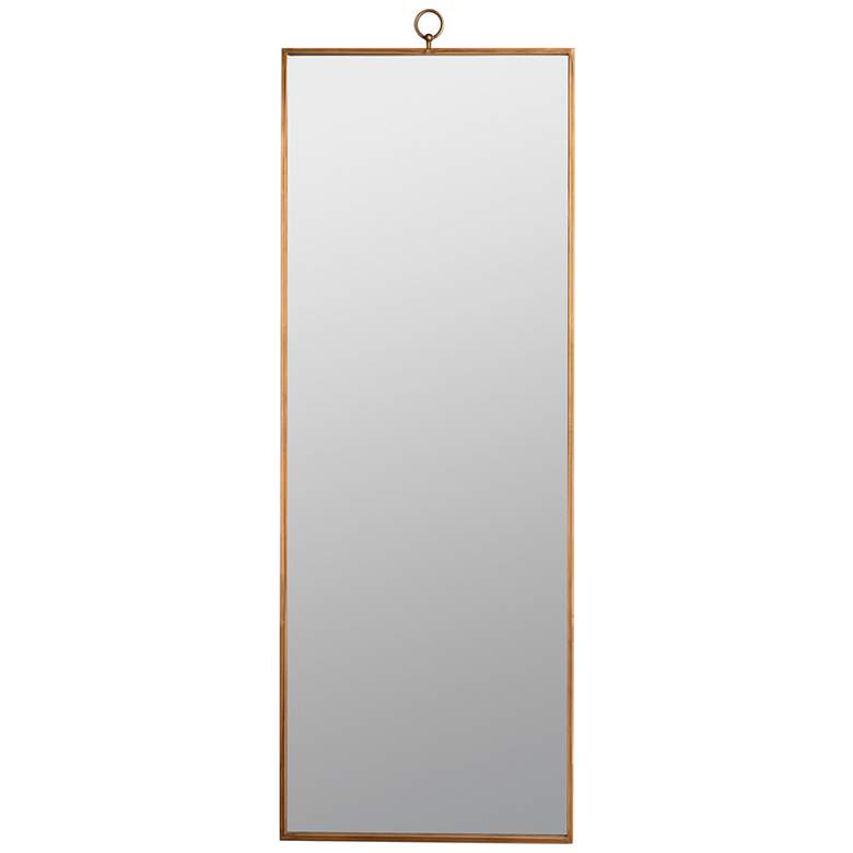 Image 2 Zola Antique Gold 24" x 70" Rectangular Floor Mirror