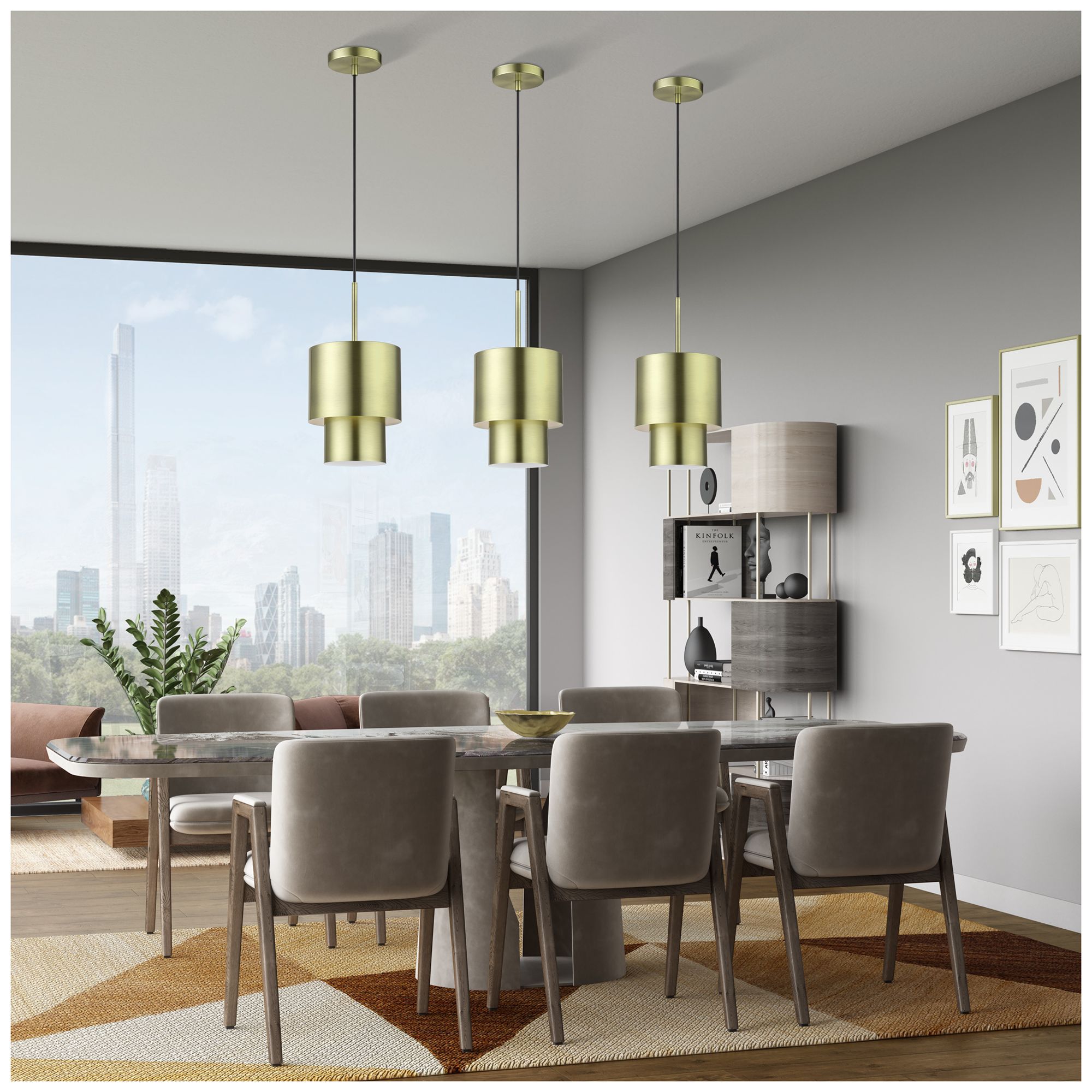Zolana 1 Light Antique Brass Mini Pendant