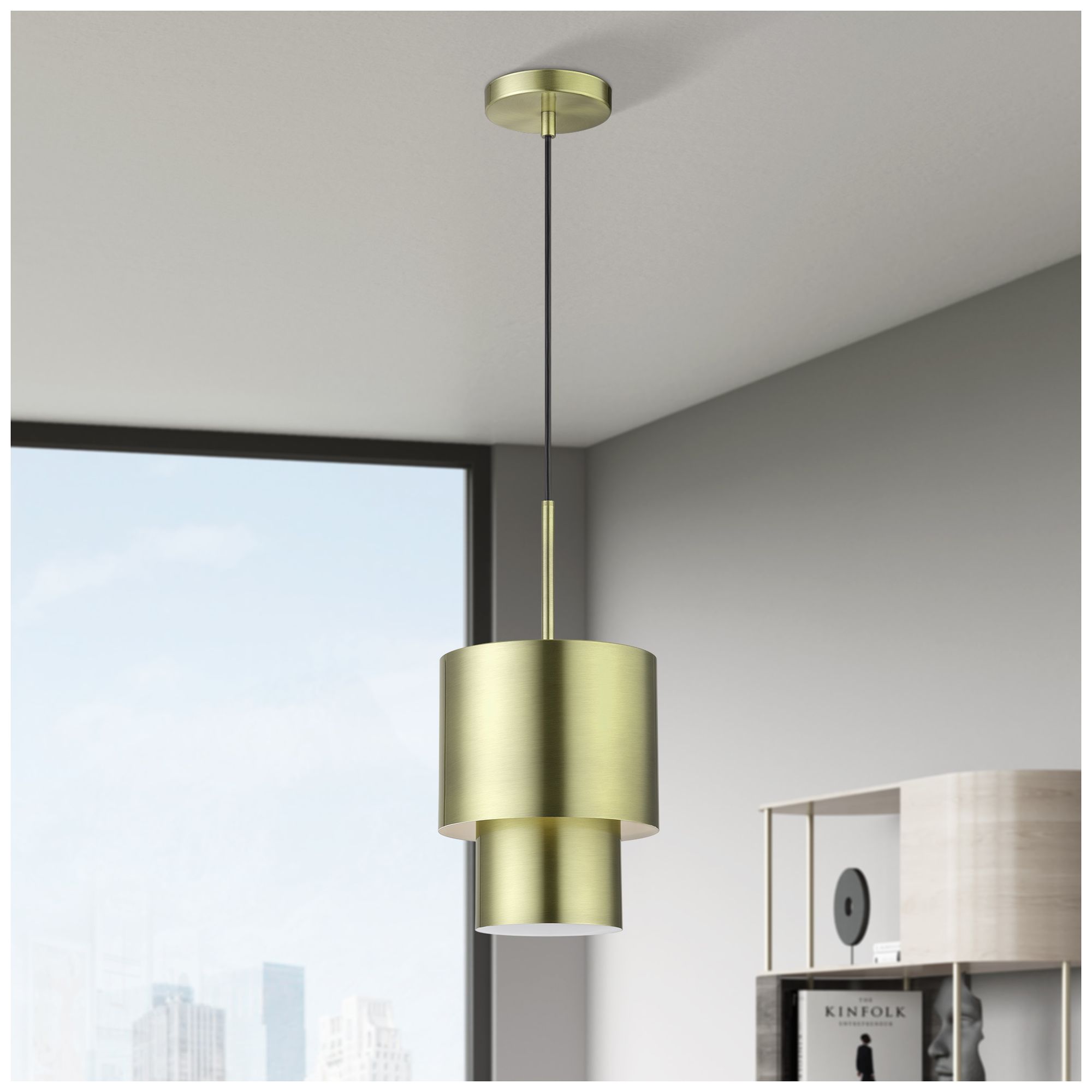 Zolana 1 Light Antique Brass Mini Pendant