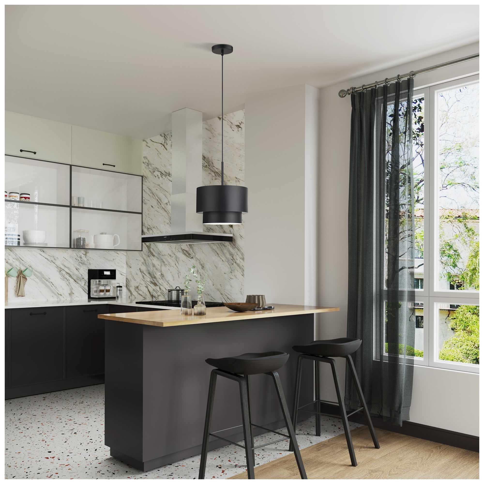 Zolana 1 Light Black Pendant