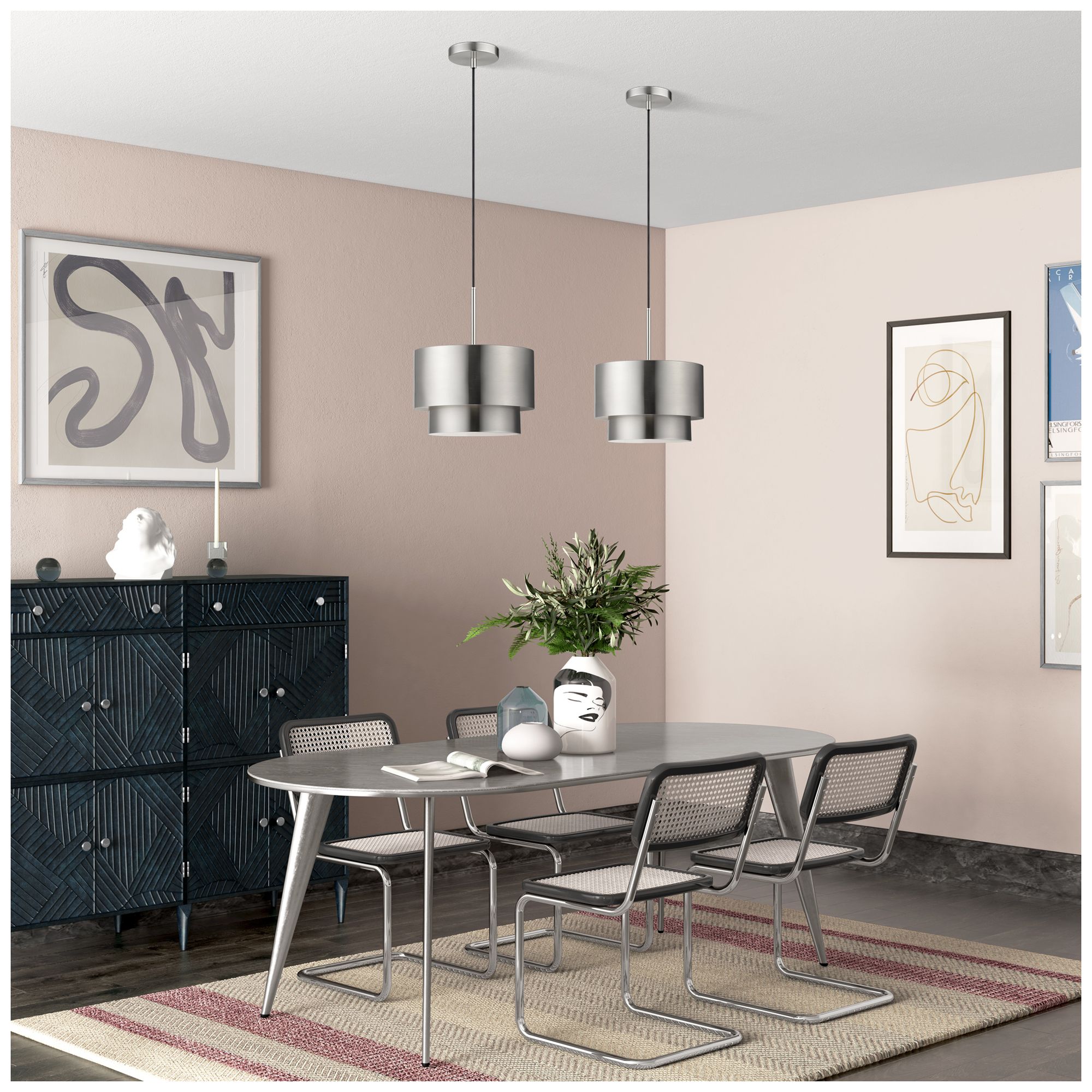 Zolana 1 Light Brushed Nickel Pendant
