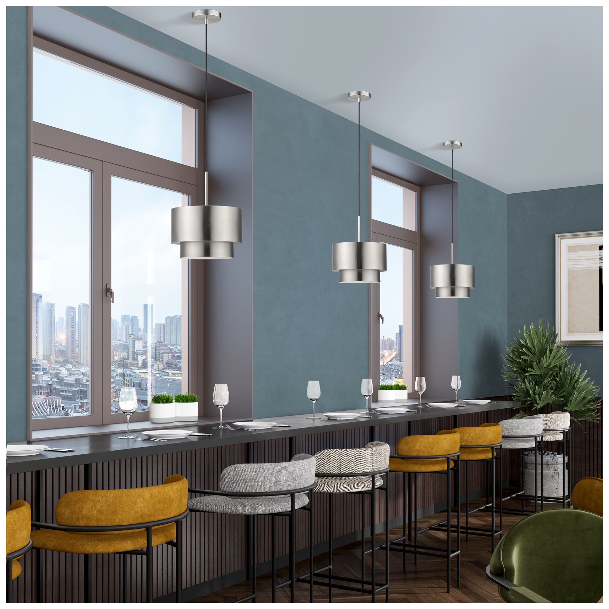 Zolana 1 Light Brushed Nickel Pendant