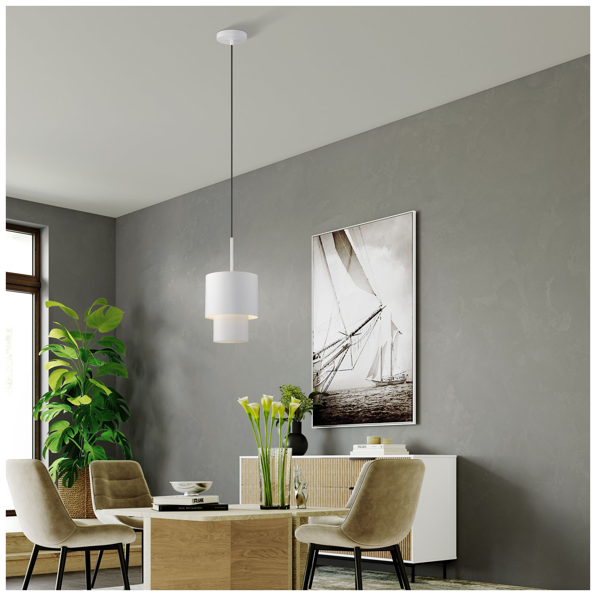 Zolana 1 Light White Mini Pendant