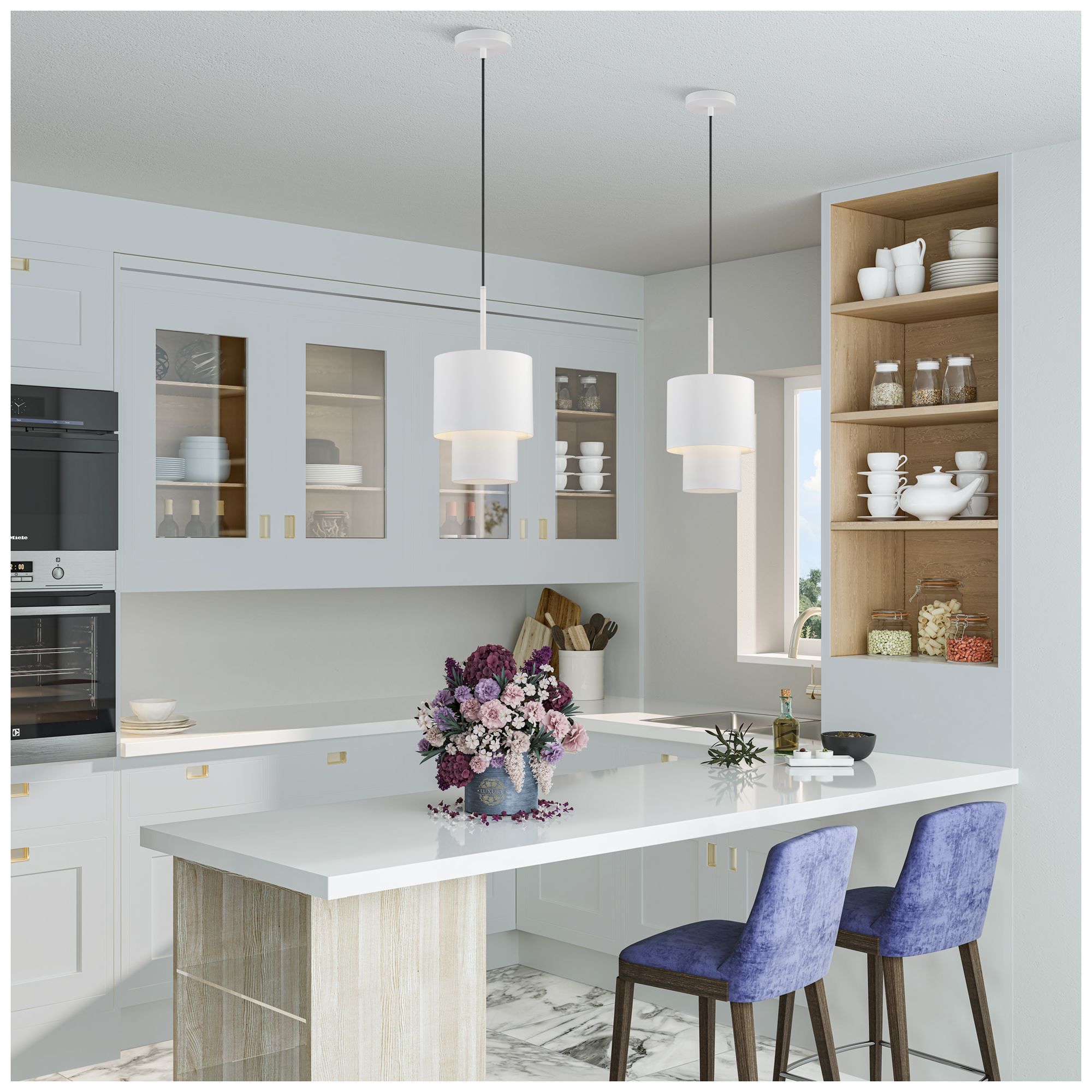 Zolana 1 Light White Mini Pendant