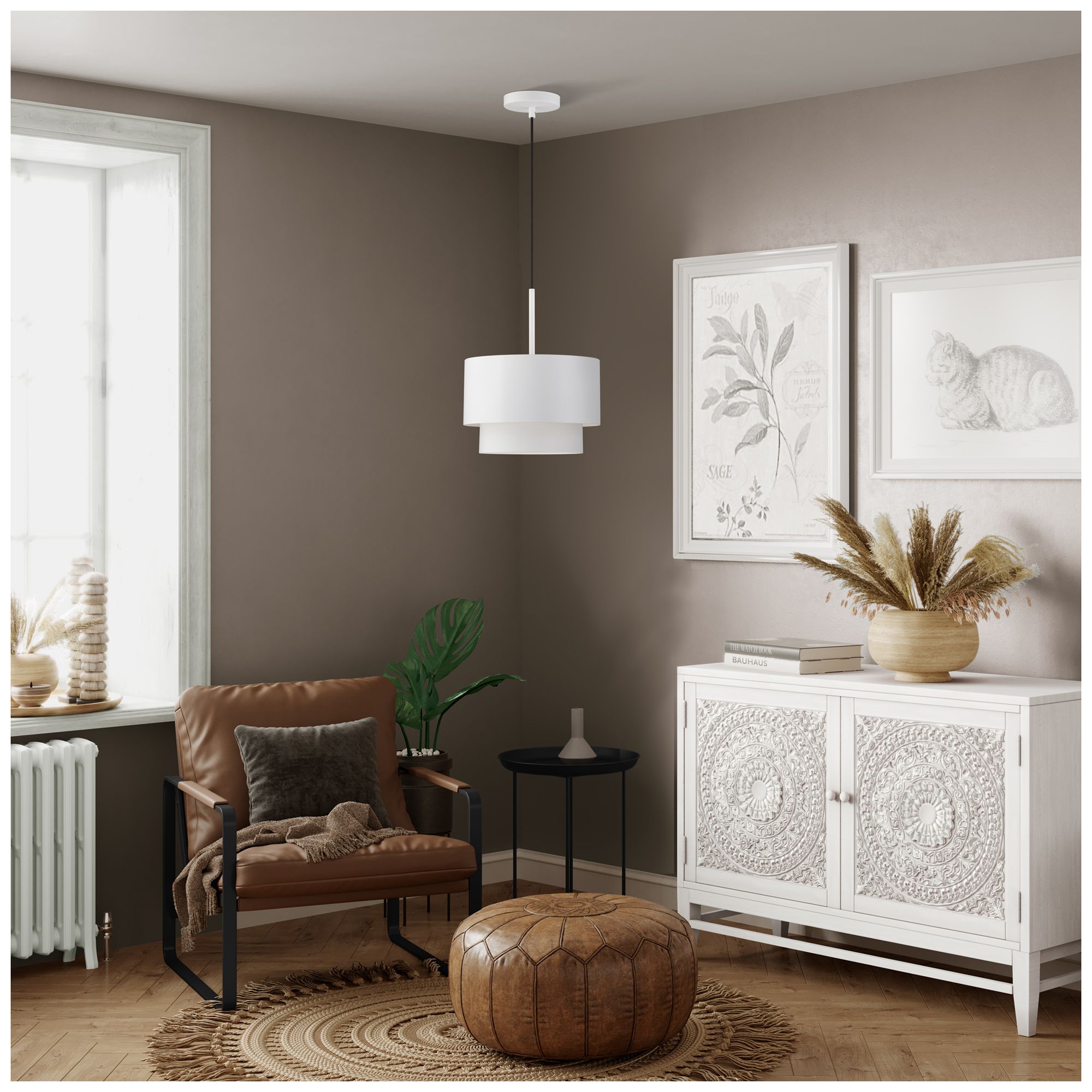 Zolana 1 Light White Pendant