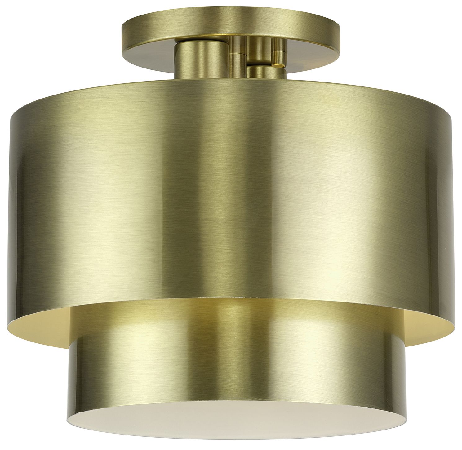 Zolana 2 Light Antique Brass Medium Semi-Flush