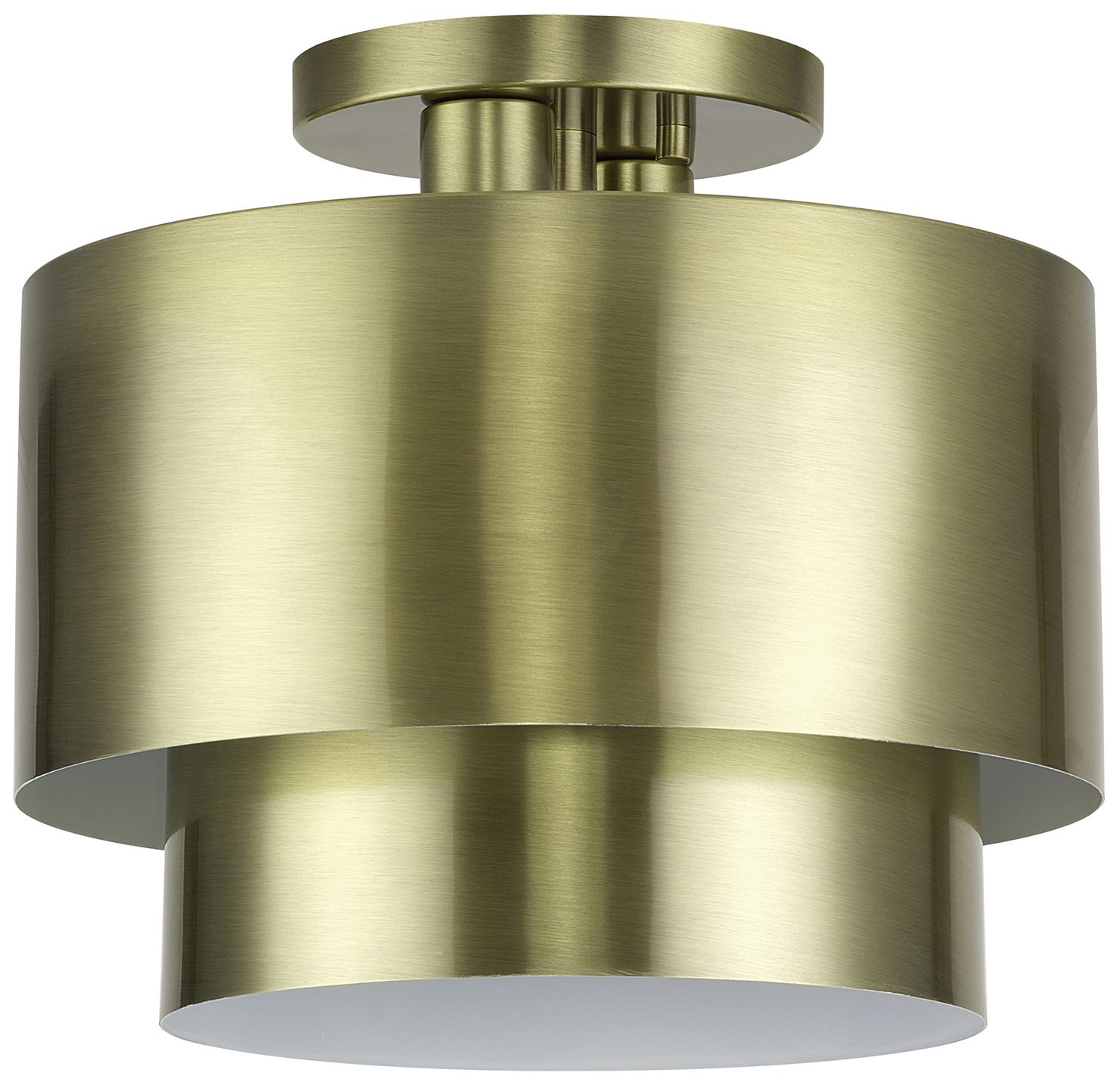 Image 3 Zolana 2 Light Antique Brass Medium Semi-Flush more views