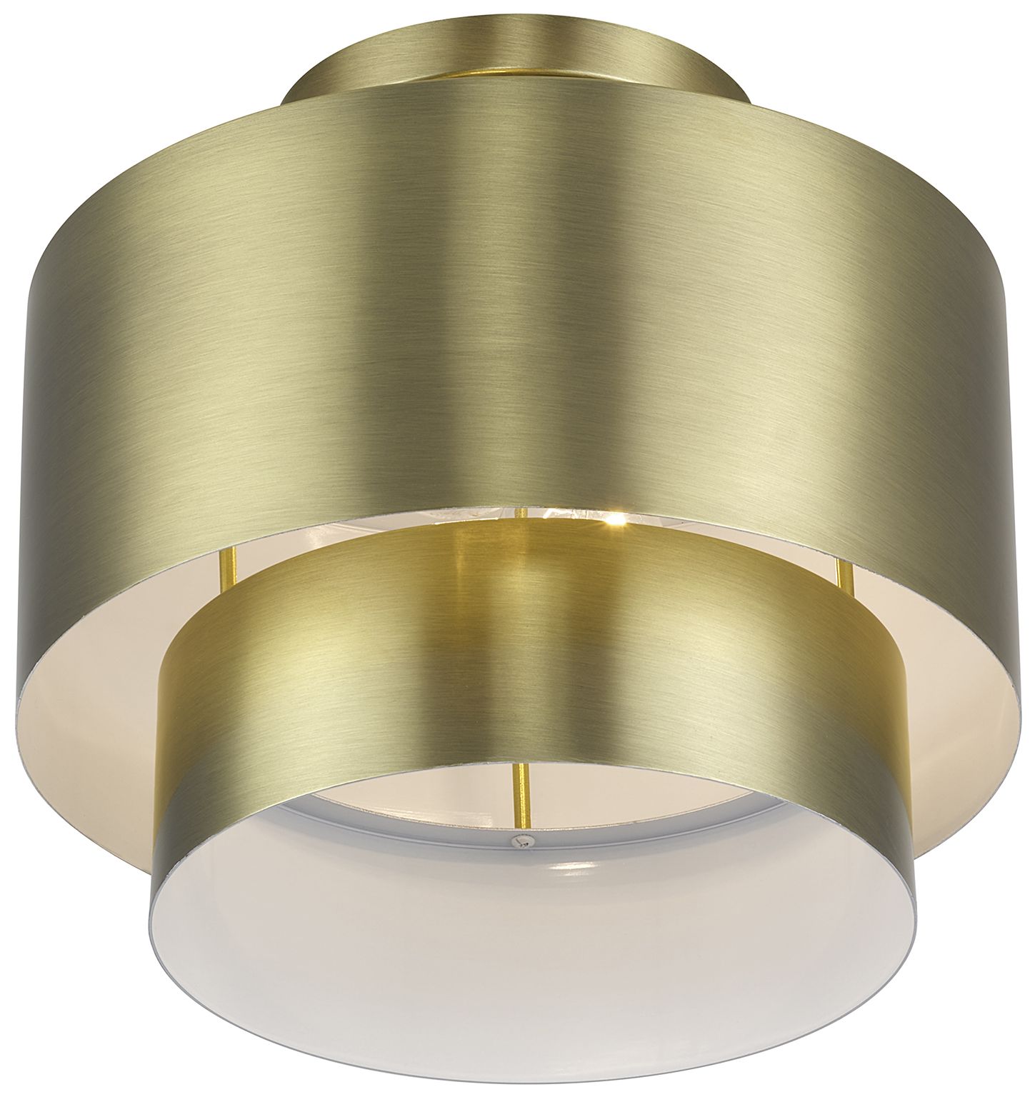 Image 5 Zolana 2 Light Antique Brass Medium Semi-Flush more views