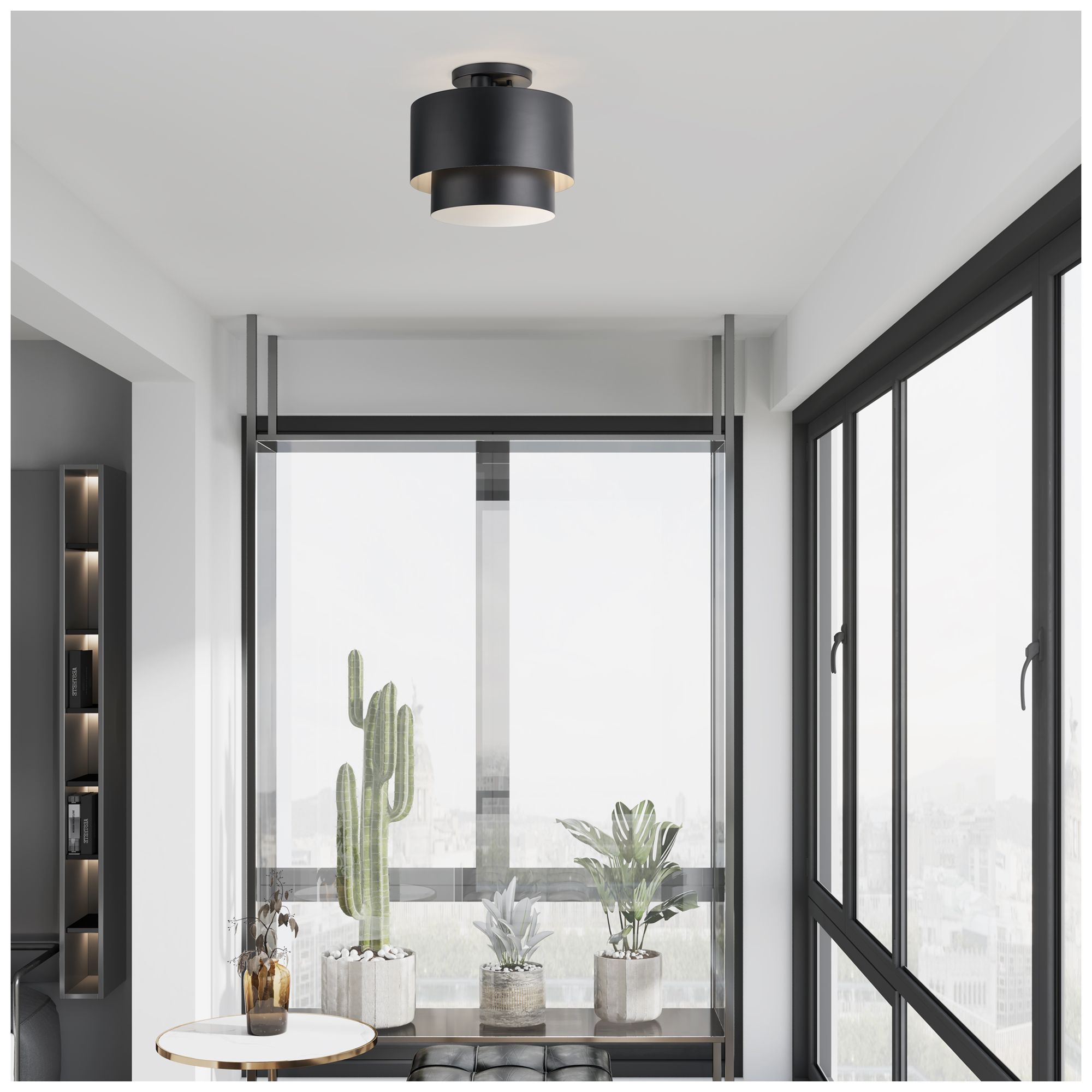 Zolana 2 Light Black Medium Semi-Flush