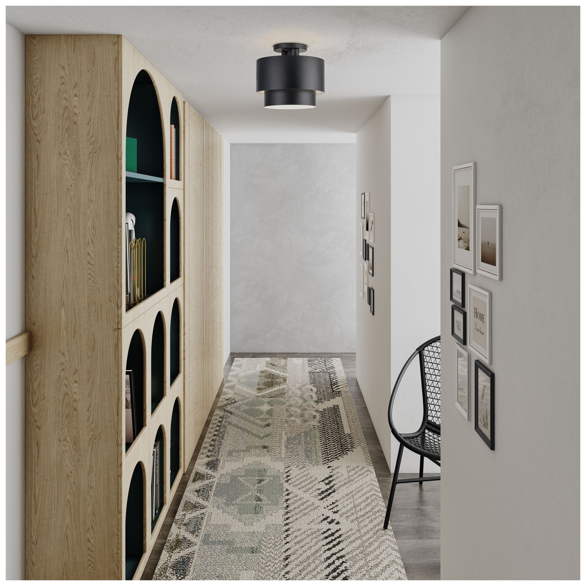 Zolana 2 Light Black Medium Semi-Flush