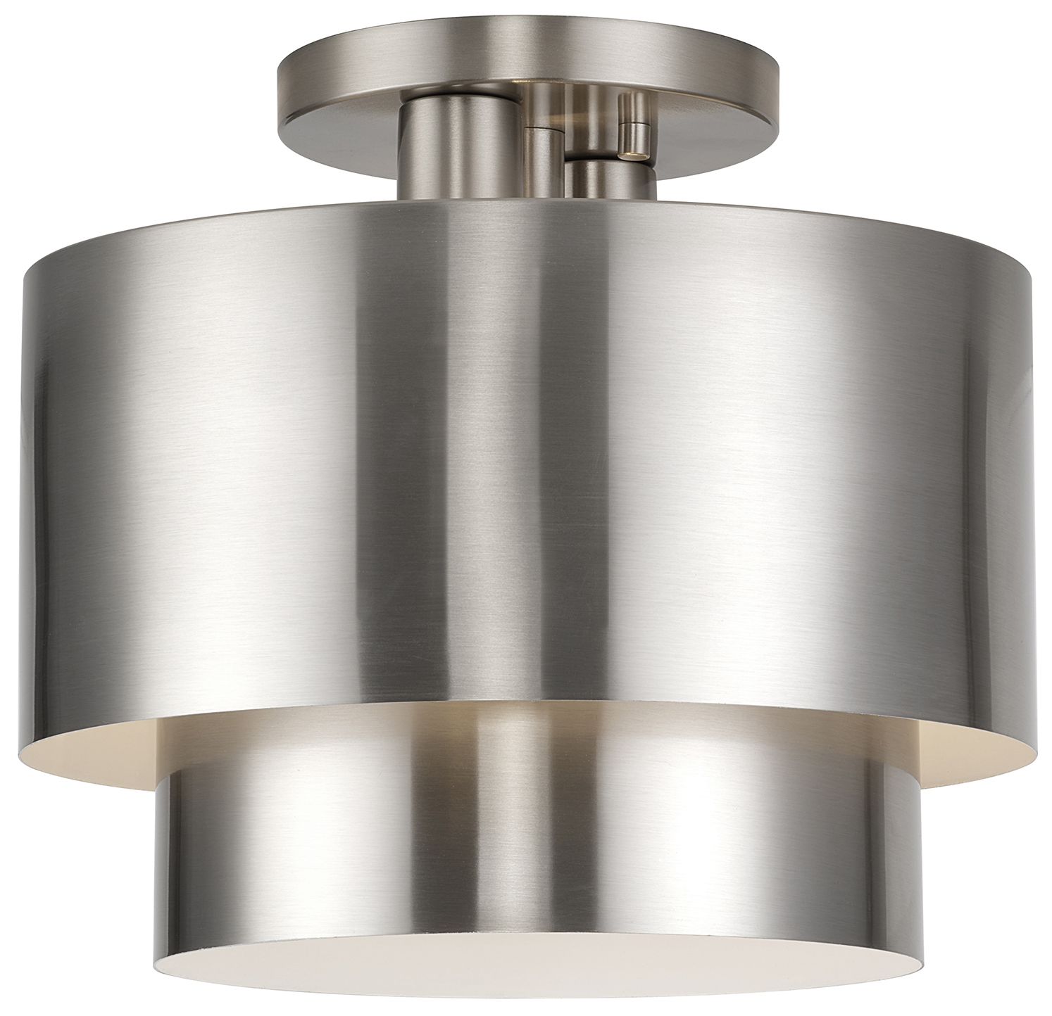 Zolana 2 Light Brushed Nickel Medium Semi-Flush
