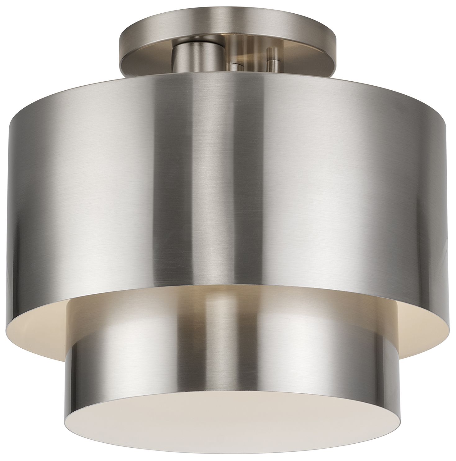 Image 4 Zolana 2 Light Brushed Nickel Medium Semi-Flush more views